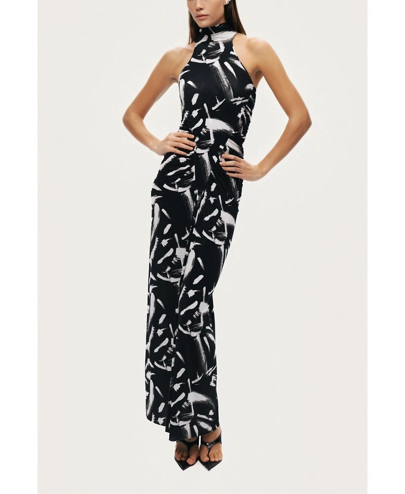 Nocturne Women's Printed Halter Maxi Dress