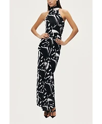 Nocturne Women's Printed Halter Maxi Dress