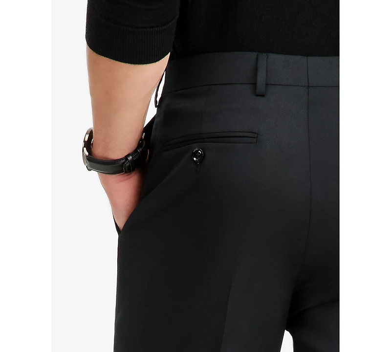 The Men's Store Men's Modern-Fit Black 100% Wool Suit Separate Pants, Macy's Exclusive