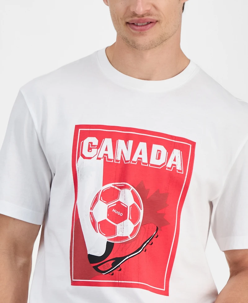 Hugo by Boss Men's Relaxed-Fit Canada Football T-Shirt
