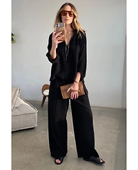 Ocean+Main Women's Gauze Palazzo Pant