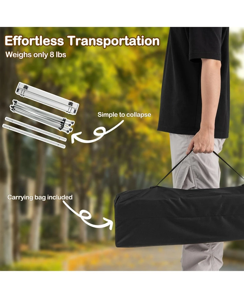 Gouun Folding Roll-Up Aluminum Camping Table with Carry Bag