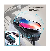 Aoligeijs Waterproof Bike Frame Bag with Phone Holder Eva Hard Shell Top Tube Bicycle Storage Pouch for Commuting Road Mountain Cycling