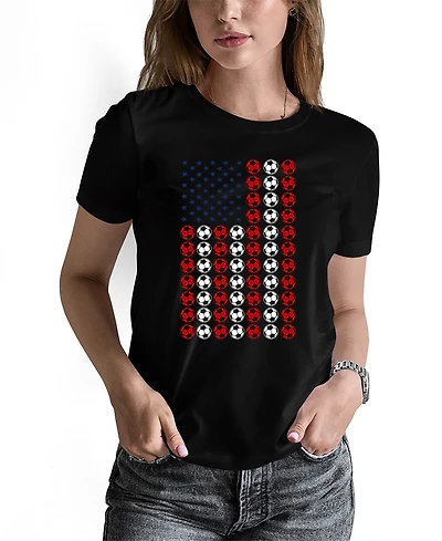 La Pop Art Women's Soccer Flag Word Pullover Top
