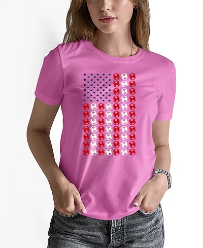La Pop Art Women's Soccer Flag Word Art Pullover Top