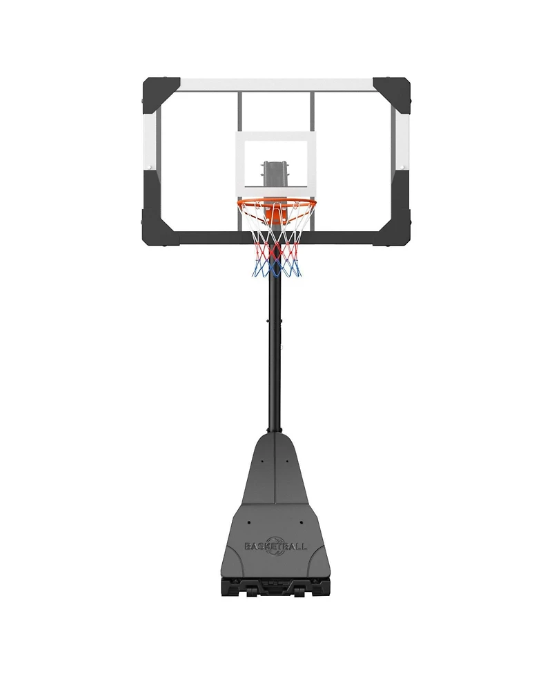 Mecale Portable Basketball Hoop, 8.04-10 ft Height Adjustable Stand with 44" Pc Backboard, Outdoor/Indoor Goal System