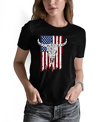La Pop Art Women's Patriot Flag Word Pullover Top