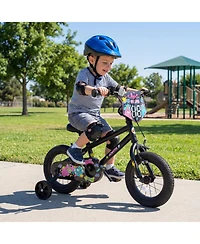 Slickblue Bike with Training Wheels and Street Art Pattern for Kids