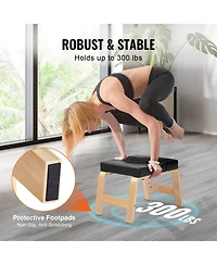 Mecale Yoga Headstand Bench 300 lbs with Wood Frame and Pu Pad