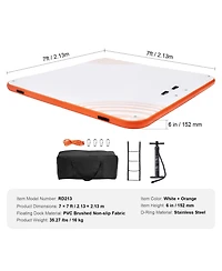 Mecale Inflatable Floating Dock with Ladder and Carry Bag