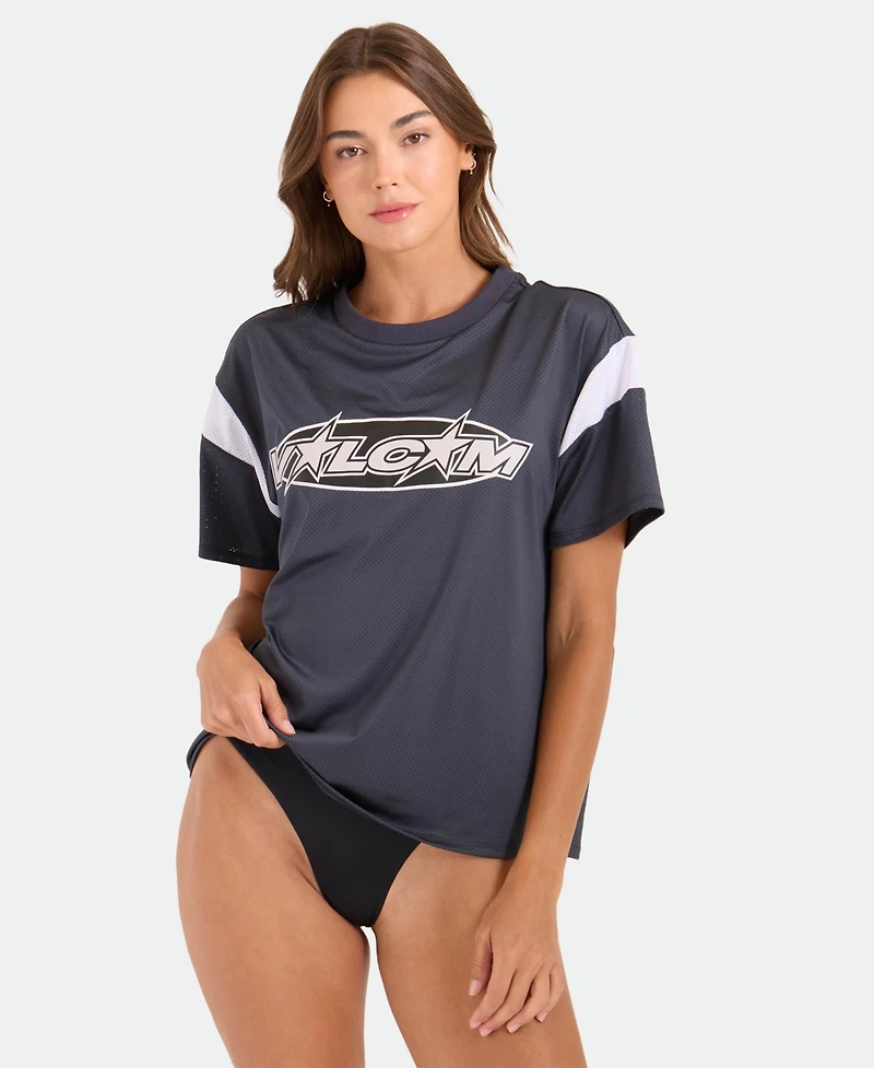 Volcom Women's Crewneck Short-Sleeve Swim Cover-Up Jersey