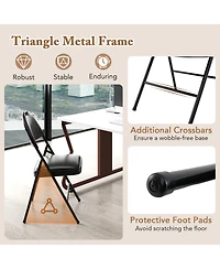 Gouun 2-Pack Padded Folding Chairs with Metal Frame and Carry Handle