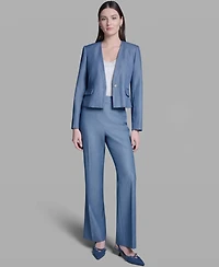 Bcbg Women's One-Button Faux Denim Jacket