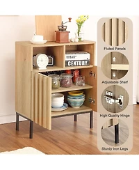 gaomon Buffet Cabinet Sideboard with Adjustable Shelves and Iron Legs Modern Industrial Storage Accent