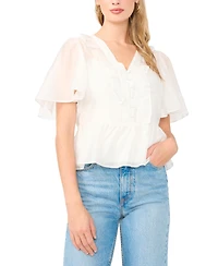 Vince Camuto Women's Flutter-Sleeve V-Neck Top