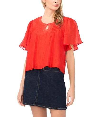 Vince Camuto Women's Front Cutout Flutter-Sleeve Blouse