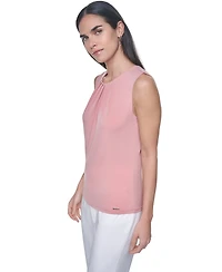 Calvin Klein Women's Pleated Crewneck Sleeveless Top