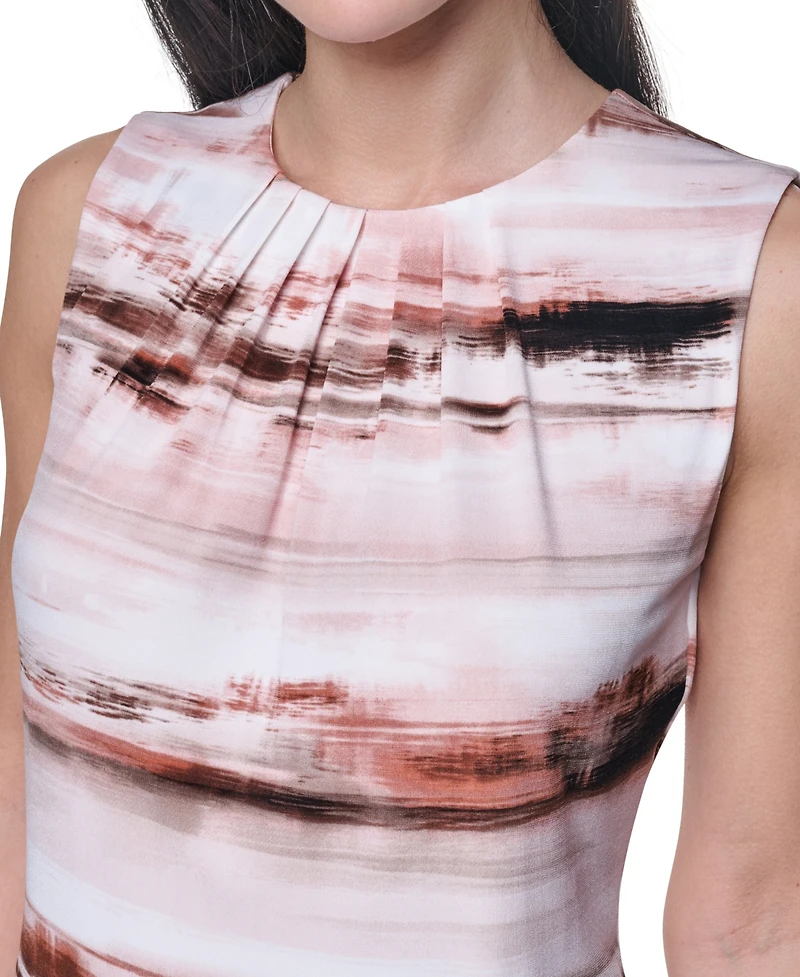 Calvin Klein Women's Pleated Crewneck Sleeveless Top