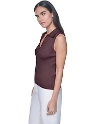 Calvin Klein Women's V-Neck Collar Sleeveless Sweater Top