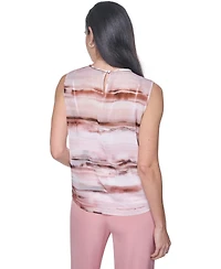 Calvin Klein Women's Crewneck Sleeveless Blouse With Slip