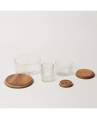 Fleck Fluted Glass Storage Jars - set of 3
