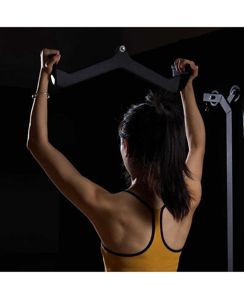 Mecale Lat Pulldown Attachments 5 Piece Set with T Bar V Bar and Tricep Bar