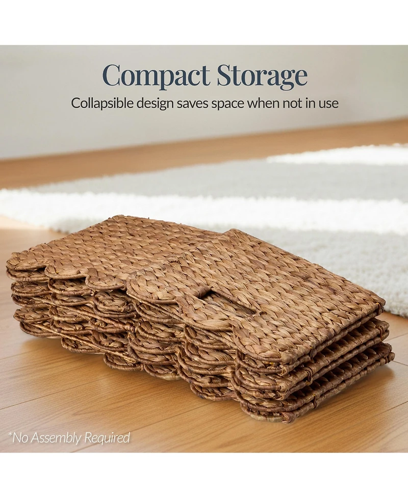 Best Choice Products Scalloped 13 x 13inch Hyacinth Storage Basket Set of 5
