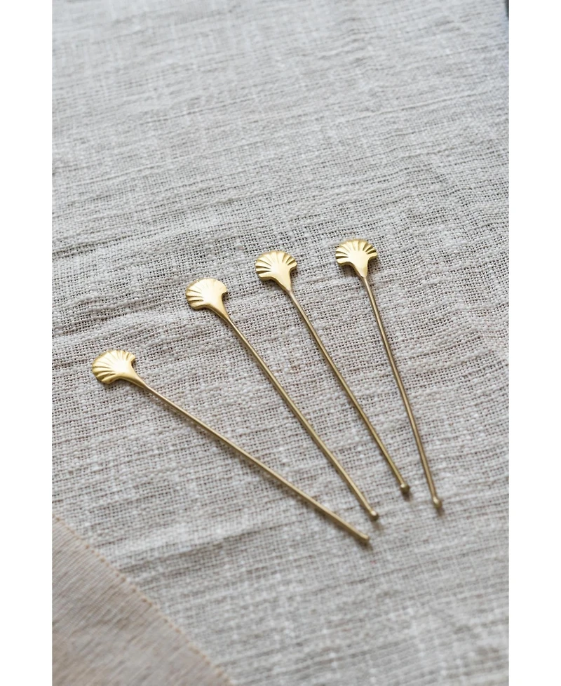 Fleck Fleck, S/4 Seashell Drink Stirrers - Large