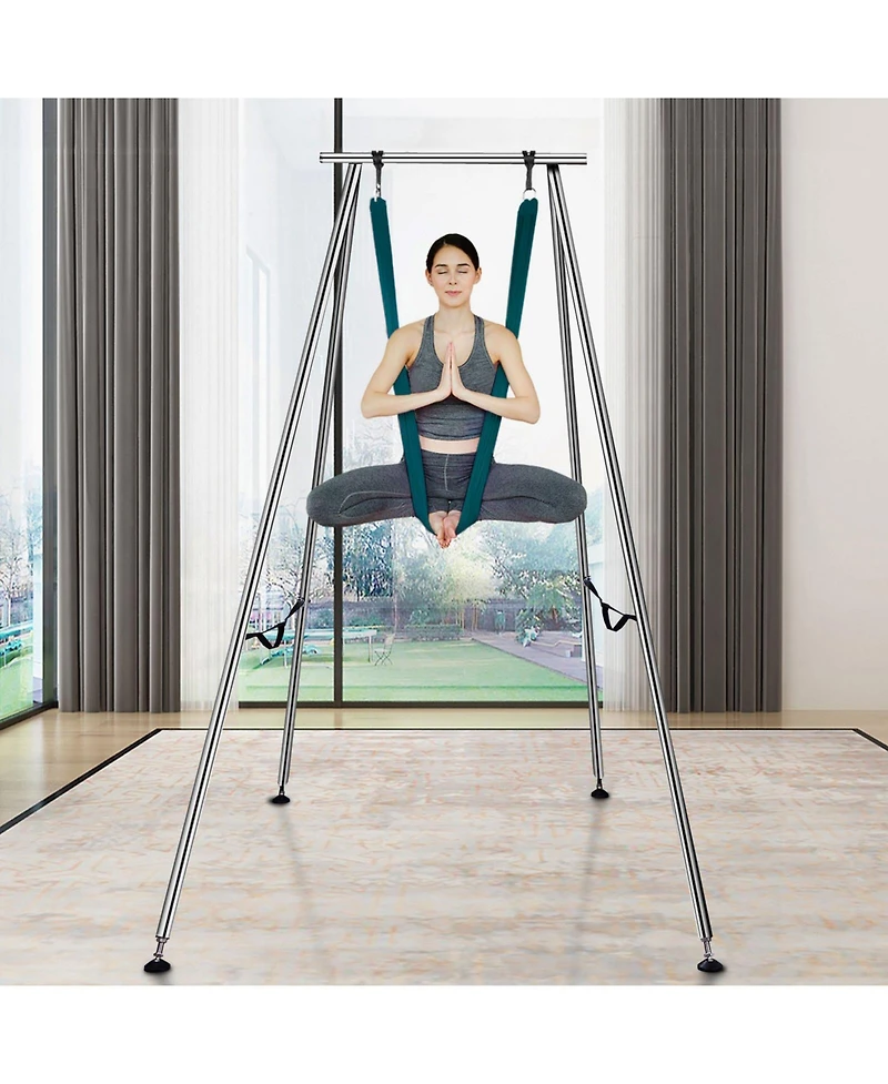 Mecale Aerial Yoga Frame with Yard Hammock 551 lbs Steel Stand