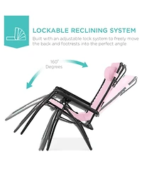 Best Choice Products Folding Zero Gravity Recliner Patio Lounge Chair w/ Canopy Shade, Headrest, Tray