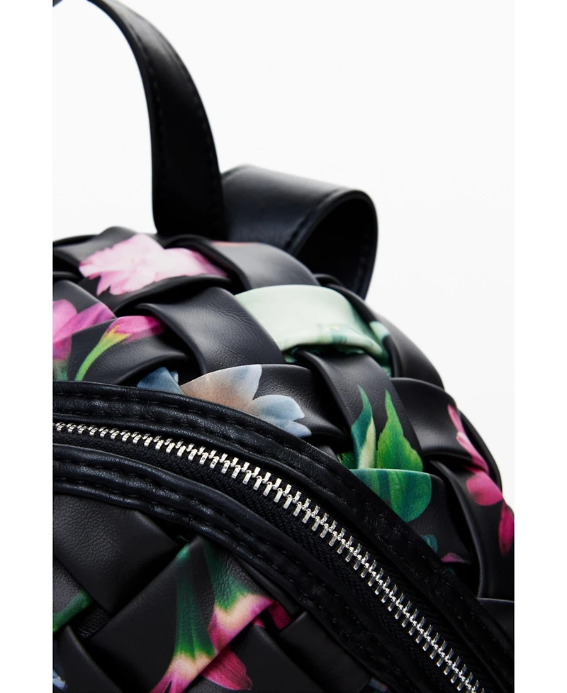 Desigual Women's Small braided floral backpack