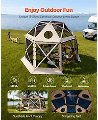 Mecale 12 x 12 Ft Pop-Up Spherical Gazebo Screen Tent for 8-10 People