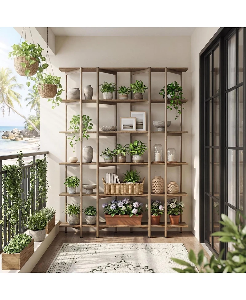 Tribesigns 70.87" Tall Open Bookshelf, 6-Tier Display Rack with Metal Frame and Wooden Shelves, Modern Bookshelf