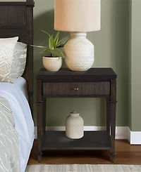 Martha Stewart Collection Kenna 26" Wood Fluted Drawer Nightstand