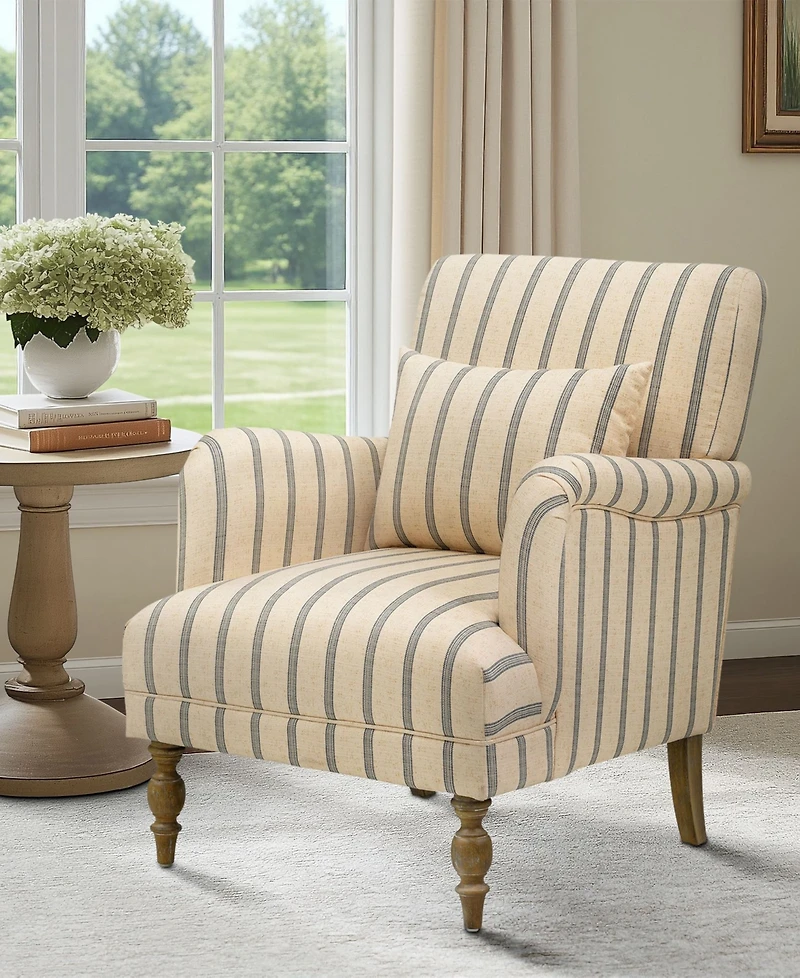 Martha Stewart Collection Amanda 30" Upholstered Striped Accent Chair