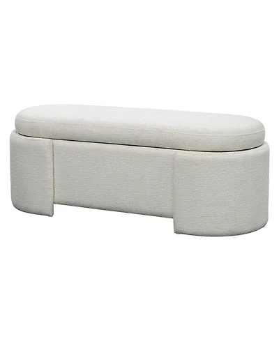 Martha Stewart Collection Leslie 48" Fully Upholstered Oval Storage Bench