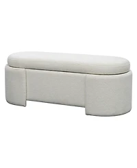 Martha Stewart Collection Leslie 48" Fully Upholstered Oval Storage Bench