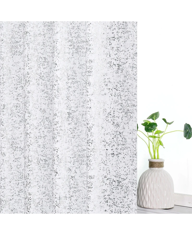 Kate Aurora 2 Piece Sadie Metallic Sparkle Grommet Top Room Darkening Curtain Panels