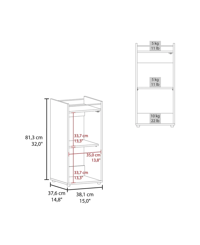 flynama Compact Minibar Cabinet with 2 Doors and Open Shelf