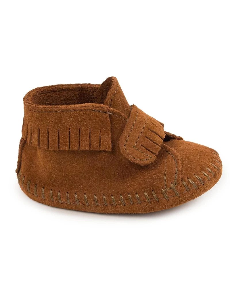 Minnetonka Baby Suede Front Strap Booties