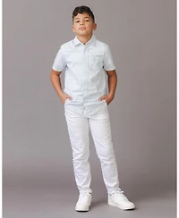 Hope & Henry Boys Linen Short Sleeve Shirt