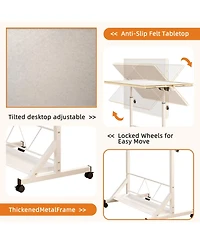 Rainsken Adjustable Puzzle Table for 1500 Pieces, 35" x 27.17" Jigsaw Station with 4 Drawers, Rolling Casters and 360degree(s) Tilting Top for Adults