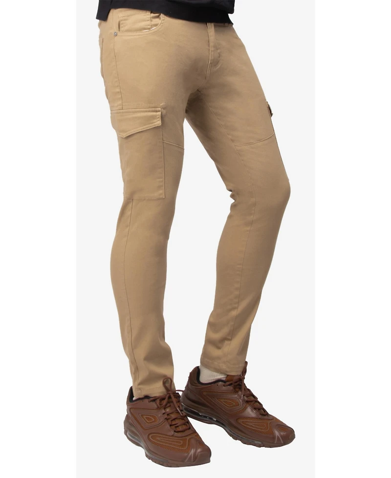 X-Ray Men's Slim Fit Commuter Chino Pant with Cargo Pockets