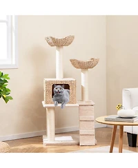 Cozito Cat Tree Cattail Tower with Sisal Posts and Perch
