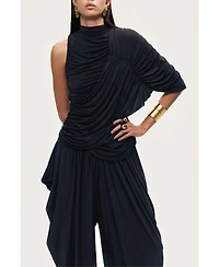 Nocturne Women's Asymmetric Draped Blouse