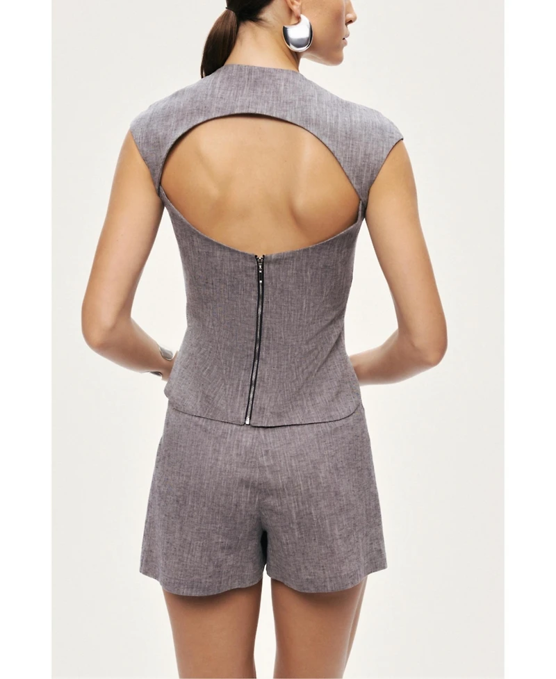Nocturne Women's Open-Back Tailored Top