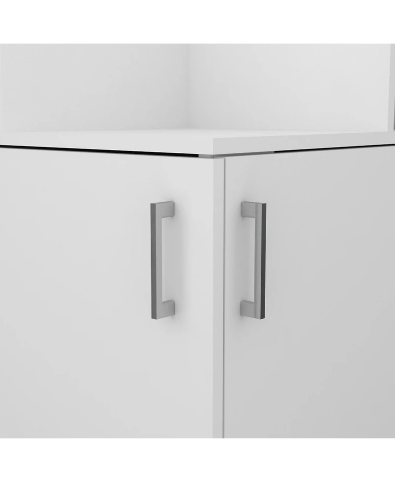 flynama Corner Bar Cabinet with 3 Cabinets 12 Wine Rack