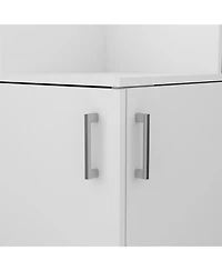 flynama Corner Bar Cabinet with 3 Cabinets 12 Wine Rack