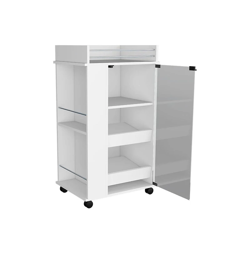 flynama Beaver Bar Cart with Two-Side Shelves