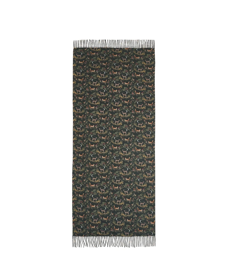 Fable England Into the Woods Green Tassel Scarf